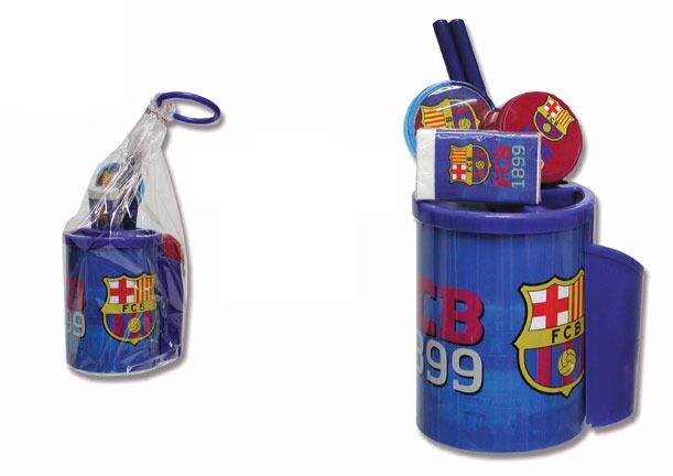 SET DE PAPELERIA EN CUBILETE FC BARCELONA