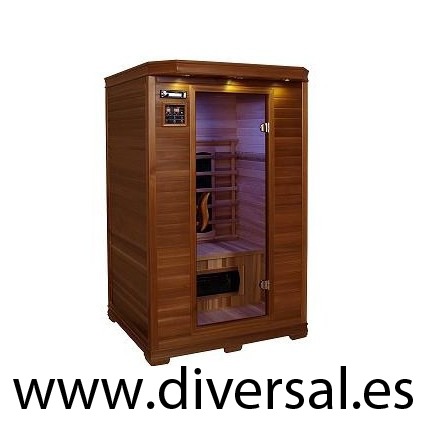 SAUNA INFRARED CERÁMICO 2 PERSONAS CEDRO ROJO