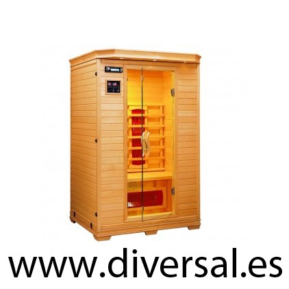 SAUNA INFRARED CERÁMICO 2 PERSONAS PINO HEMLOCK