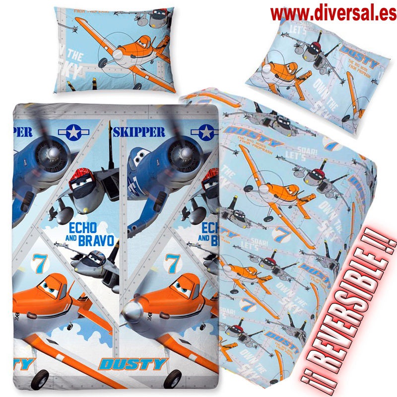 Funda Nordica Reversible Aviones Disney