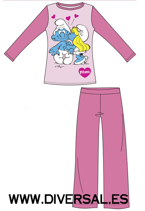 Pijama Rosa de Pitufina Los Pitufos