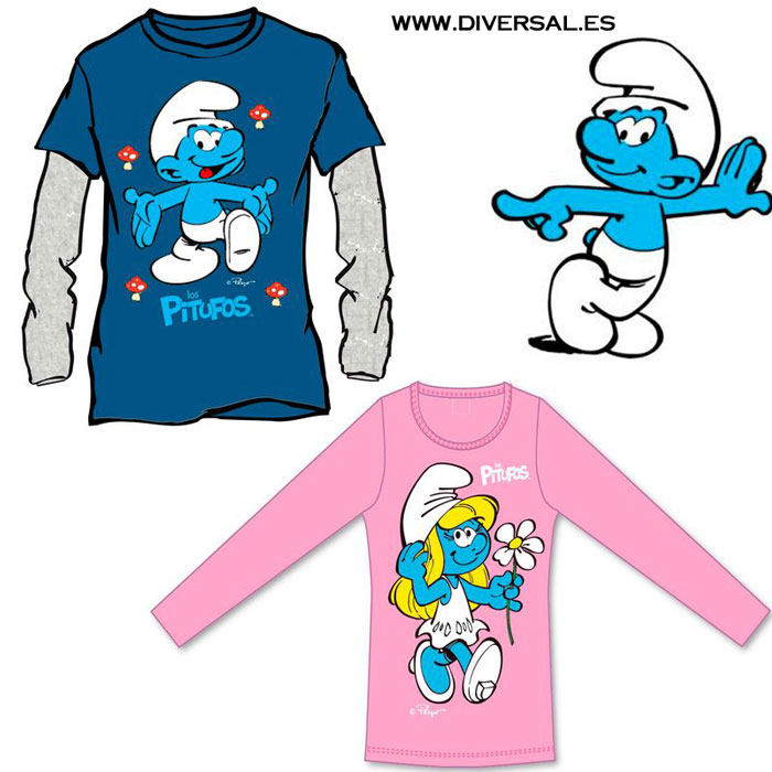 Los Pitufos - Camiseta Surtida Los Pitufos