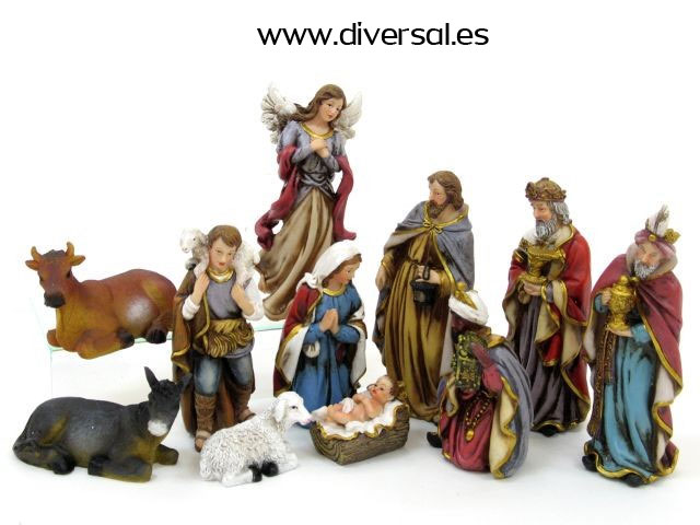 NACIMIENTO 11 FIGURAS POLIRESINA 16 CM