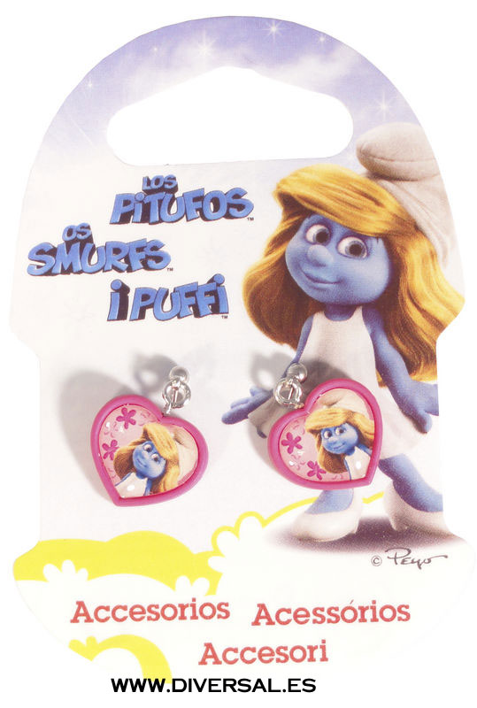 Pendientes Surtidos Los Pitufos 3D
