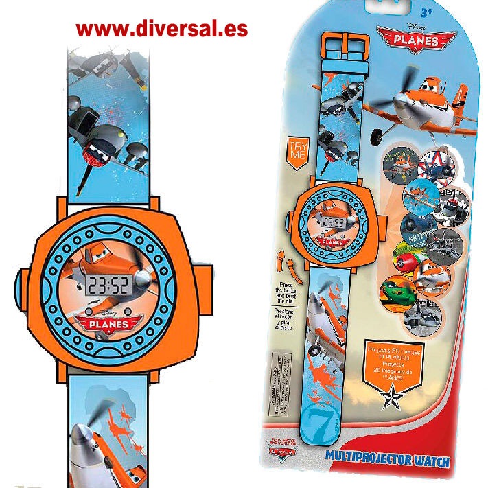 Reloj Digital con Proyector Aviones Disney