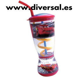 Vaso con Caña Bubbler Disney Cars