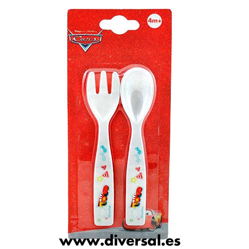 Set 2 Cubiertos Melamina Disney Cars