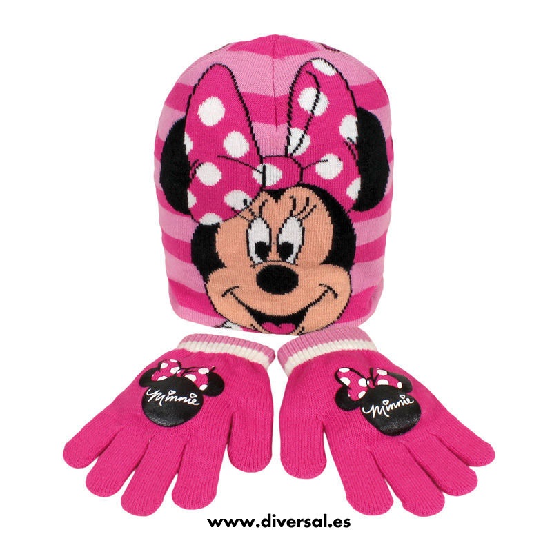 Set 2pcs Minnie Mouse (Gorro y Guantes)