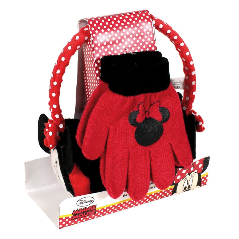 Set Orejeras mas Guantes Minnie Mouse