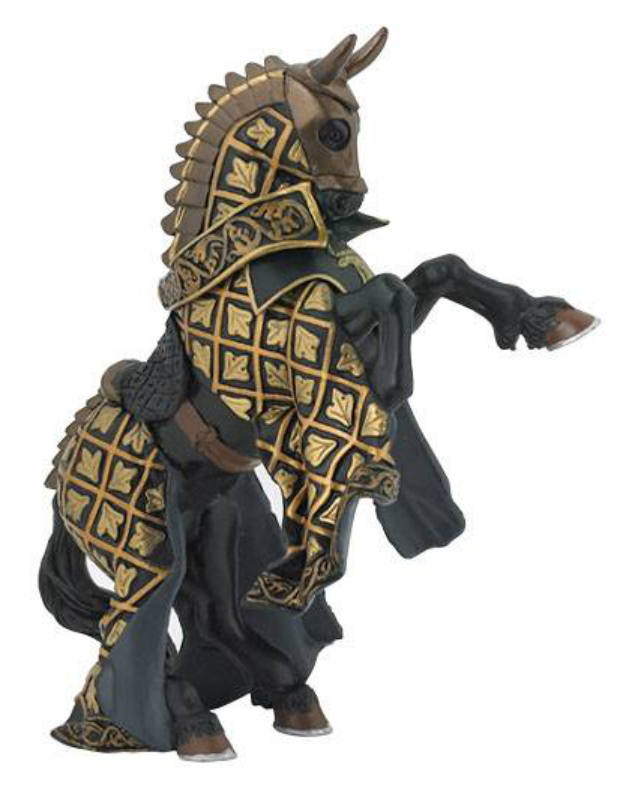 CABALLO DEL MAESTRO DE ARMAS TORO NEGRO Y DORADO