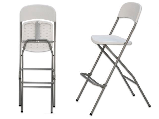 TABURETE CABALLETE PLÁSTICO ACERO 47x64x110 CM